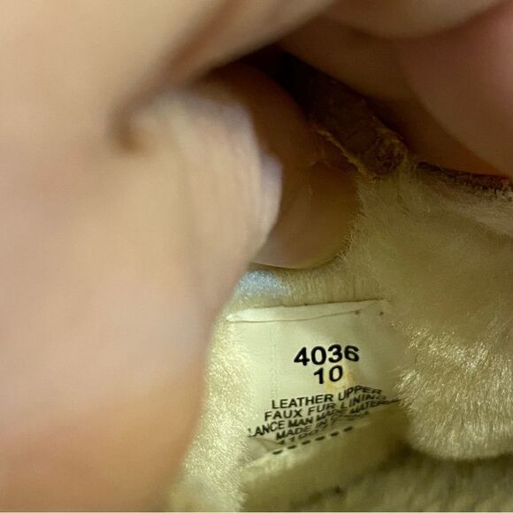 MINNETONKA CALLY TAN LEATHER SUEDE SLIPPERS 4036-size 10 - Picture 6 of 10